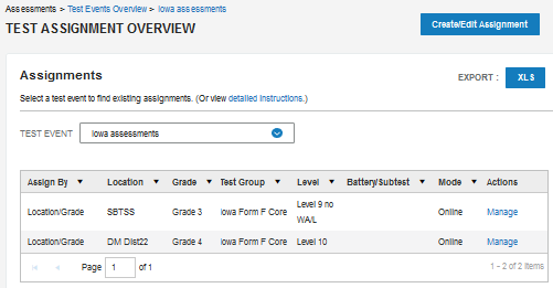 Test Assignment Overview page