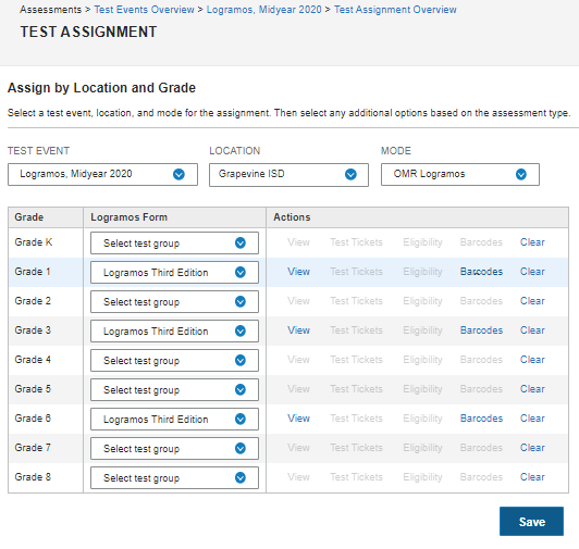 OMR Test Assignments with Barcodes