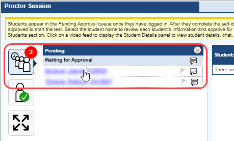 Pending approval button on the DMRPP Remote Proctoring Portal