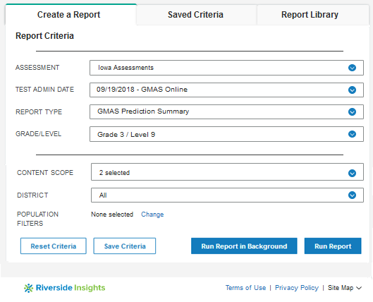 Create a GMAS Report