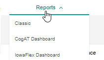 Selecting Dashboard from the Reports menu