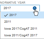 Normative Year selections