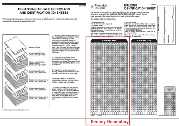 Cover sheet for submitting paper-pencil tests