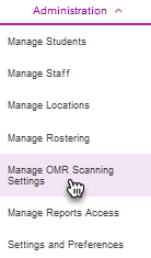 Administration header menu