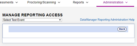 Manage Reporting Access page